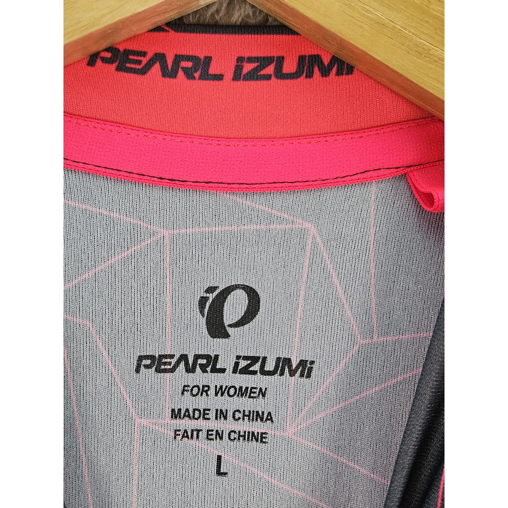 PEARL iZUMi Women's Attack Long Sleeve Cycling Jersey Gray Geometric Origami - Picture 3 of 10